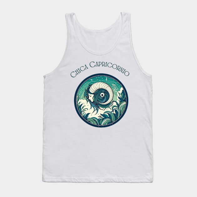 "Capricorn Spanish Celestial Symphony"- Zodiac Horoscope Star Signs Tank Top by stickercuffs